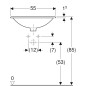 Geberit Selnova Square - Lavabo 550x450 mm, avec un trou de robinetterie, avec trop-plein, blanc 500.306.01.1 Geberit Selnova Square - Lavabo 550x450 mm, avec un trou de robinetterie, avec trop-plein, blanc 500.306.01.1