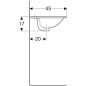 Geberit Selnova Square - Lavabo 550x450 mm, avec un trou de robinetterie, avec trop-plein, blanc 500.306.01.1 Geberit Selnova Square - Lavabo 550x450 mm, avec un trou de robinetterie, avec trop-plein, blanc 500.306.01.1