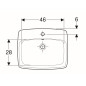 Geberit Selnova Square - Lavabo 550x450 mm, avec un trou de robinetterie, avec trop-plein, blanc 500.306.01.1 Geberit Selnova Square - Lavabo 550x450 mm, avec un trou de robinetterie, avec trop-plein, blanc 500.306.01.1