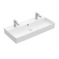 Villeroy & Boch Memento 2.0 - Double vasque 1000x470 mm, avec trop-plein, 2 trous de robinetterie, CeramicPlus, blanc alpin Villeroy & Boch Memento 2.0 - Double vasque 1000x470 mm, avec trop-plein, 2 trous de robinetterie, CeramicPlus, blanc alpin