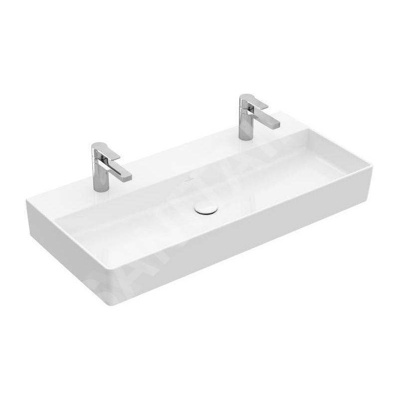 Villeroy & Boch Memento 2.0 - Meuble double vasque 1000x470 mm, sans trop-plein, 2 trous de robinetterie, blanc alpin 4A221K01