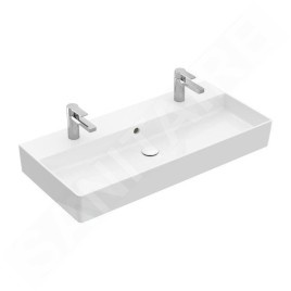 Villeroy & Boch Memento 2.0 - Meuble double vasque 1000x470 mm, avec trop-plein, 2 trous de robinetterie, blanc alpin 4A221L01