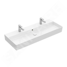 Villeroy & Boch Memento 2.0 - Meuble double vasque 1200x470 mm, avec trop-plein, 2 trous de robinetterie, CeramicPlus, blanc
