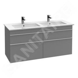 Villeroy & Boch Venticello - Meuble double vasque 1300x500 mm, avec trop-plein, 2 trous de robinetterie, CeramicPlus, blanc
