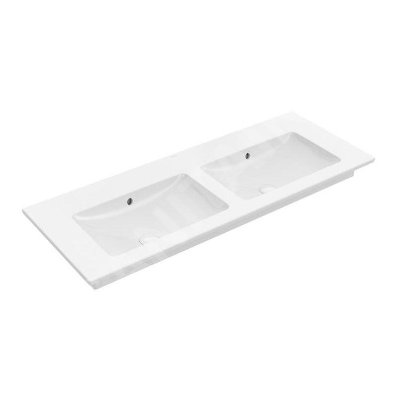 Villeroy & Boch Venticello - Double-lavabo 1300x500 mm, avec trop-plein, sans trou pour robinetterie, CeramicPlus, blanc alpin Villeroy & Boch Venticello - Double-lavabo 1300x500 mm, avec trop-plein, sans trou pour robinetterie, CeramicPlus, blanc alpin