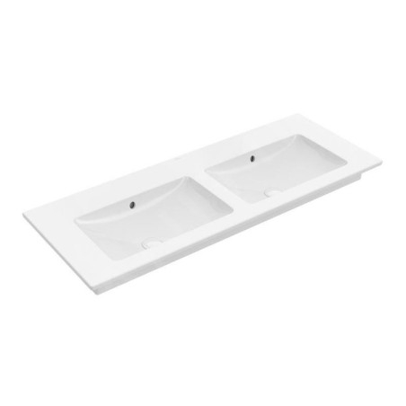 Villeroy & Boch Venticello - Double-lavabo 1300x500 mm, avec trop-plein, sans trou pour robinetterie, blanc alpin 4111DJ01