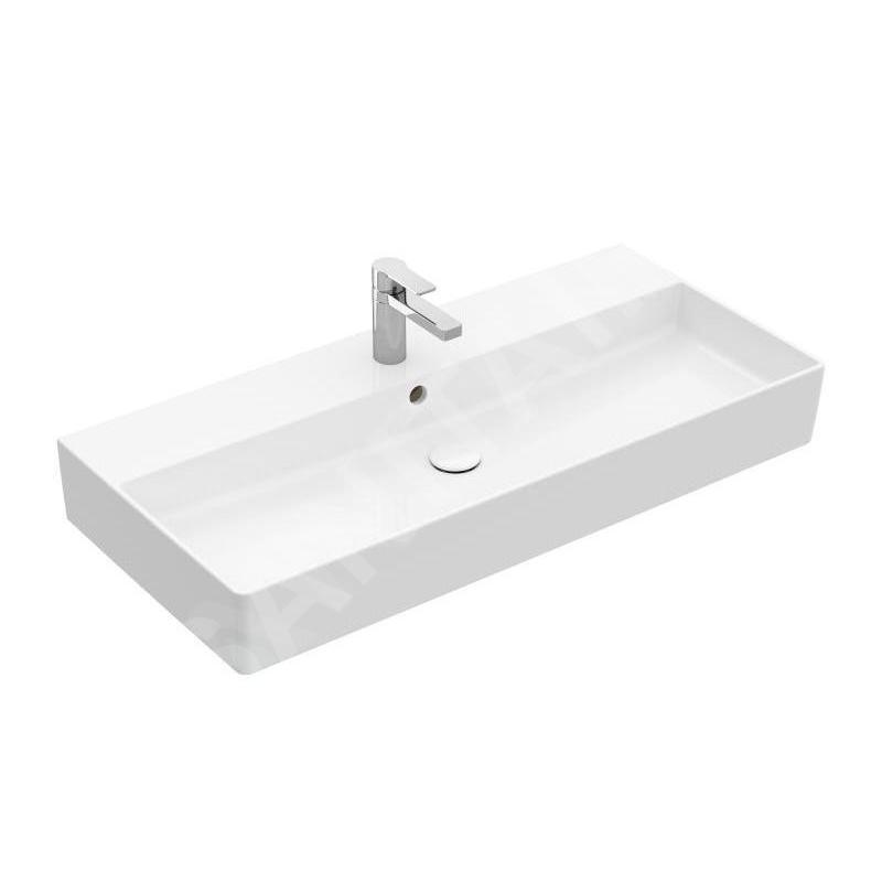 Villeroy & Boch Memento 2.0 - Lavabo 1000x470 mm, avec trop-plein, trou de robinetterie, CeramicPlus, blanc alpin 4A22A5R1 Villeroy & Boch Memento 2.0 - Lavabo 1000x470 mm, avec trop-plein, trou de robinetterie, CeramicPlus, blanc alpin 4A22A5R1