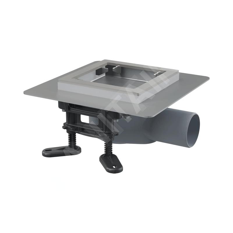 Alcadrain Douchegoten - Siphon de sol latéral 13x13 cm, bas, combiné avec un obturateur d'odeurs SMART, sans grille APV120