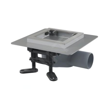 Alcadrain Douchegoten - Siphon de sol latéral 13x13 cm, bas, combiné avec un obturateur d'odeurs SMART, sans grille APV120