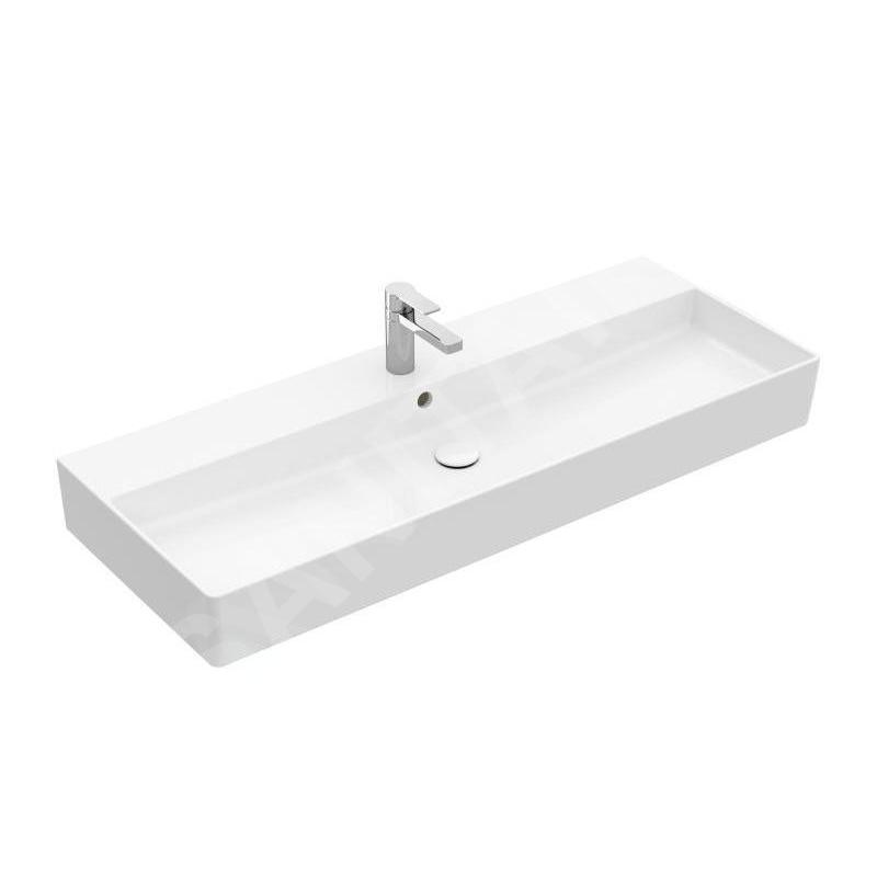 Villeroy & Boch Memento 2.0 - Lavabo 1200x470 mm, avec trop-plein, trou de robinetterie, blanc alpin 4A22C501 Villeroy & Boch Memento 2.0 - Lavabo 1200x470 mm, avec trop-plein, trou de robinetterie, blanc alpin 4A22C501
