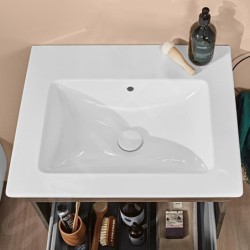 Villeroy & Boch Venticello - Lavabo 600x500 mm, avec trop-plein, sans trou de robinetterie, blanc alpin 41246201