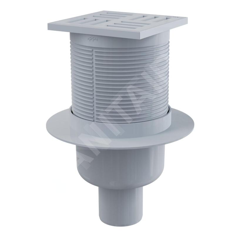 Alcadrain Douchegoten - Siphon de sol, droit 11x11 cm, arrêt des odeurs d'eau, plastique APV6111