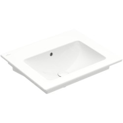 Villeroy & Boch Venticello - Lavabo 650x500 mm, avec trop-plein, sans trou de robinetterie, CeramicPlus, blanc alpin 412467R1