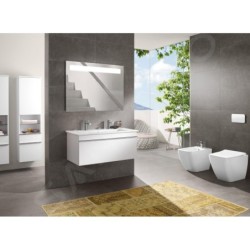 Villeroy & Boch Venticello - Meuble lavabo 1000x500 mm, avec trop-plein, 2 trous de robinetterie, blanc alpin 4104AK01
