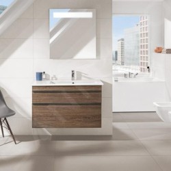 Villeroy & Boch Venticello - Meuble lavabo 1000x500 mm, avec trop-plein, trou de robinetterie, blanc alpin 4134R101