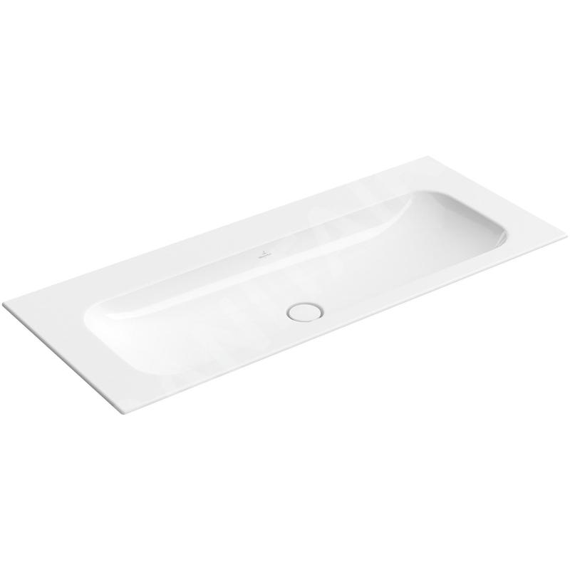 Villeroy & Boch Finion - Meuble lavabo 1200x500 mm, sans trop-plein, sans trou de robinetterie, CeramicPlus, blanc alpin
