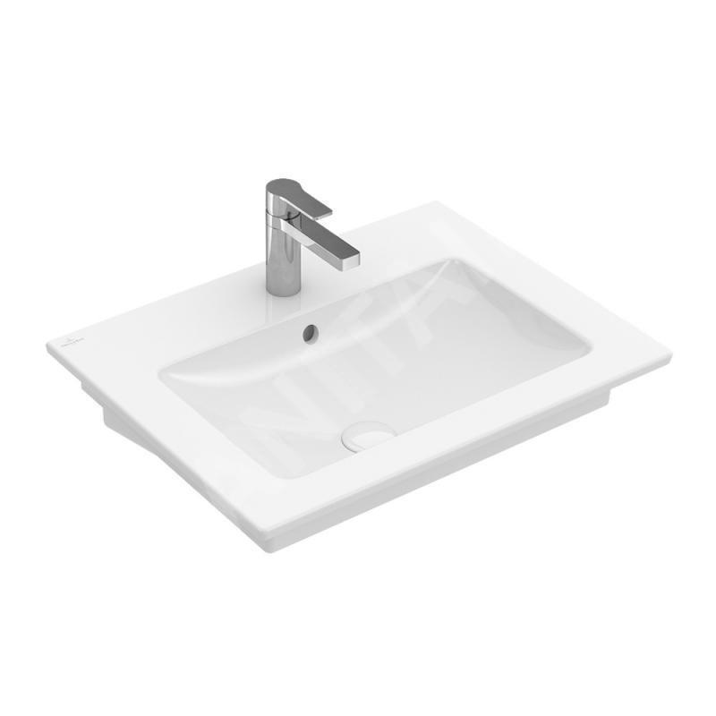 Villeroy & Boch Venticello - Meuble lavabo 650x500 mm, avec trop-plein, trou de robinetterie, CeramicPlus, blanc alpin 4124G6R1 Villeroy & Boch Venticello - Meuble lavabo 650x500 mm, avec trop-plein, trou de robinetterie, CeramicPlus, blanc alpin 4124G6R1