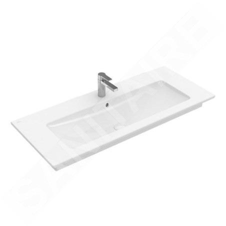 Villeroy & Boch Venticello - Meuble lavabo 800x500 mm, avec trop-plein, trou de robinetterie, blanc alpin 41048L01