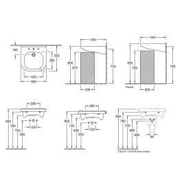 Villeroy & Boch ViCare - Lavabo Vita 560x550, avec trop-plein, avec trou de robinetterie, AntiBac, CeramicPlus, blanc alpin