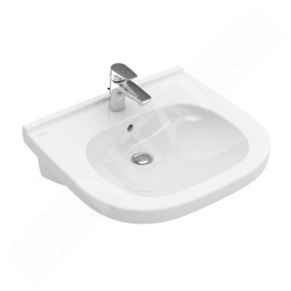 Villeroy & Boch ViCare - Lavabo Vita 610x550, avec trop-plein, avec trou de robinetterie, AntiBac, CeramicPlus, blanc alpin