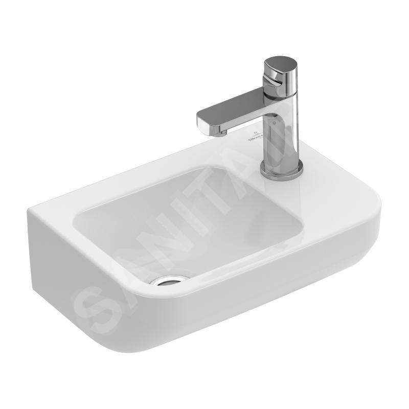 Villeroy & Boch Architectura - Lave-mains 360x260 mm, sans trop-plein, avec un trou de robinetterie à droite, CeramicPlus,
