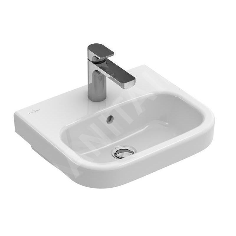 Villeroy & Boch Architectura - Lave-mains 500x380 mm, avec trop-plein, avec 1 trou de robinetterie, blanc alpin 43735001
