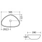 Sapho Dalma - Vasque à poser 585x390 mm, sans trop-plein, sans trou pour robinet, gris MM227 Sapho Dalma - Vasque à poser 585x390 mm, sans trop-plein, sans trou pour robinet, gris MM227