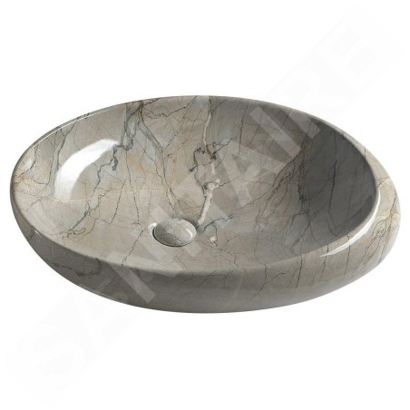 Sapho Dalma - Vasque à poser 680x440 mm, sans trop-plein, sans trou pour robinet, grigio MM313
