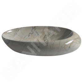 Sapho Dalma - Vasque à poser 680x440 mm, sans trop-plein, sans trou pour robinet, grigio MM313