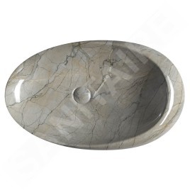Sapho Dalma - Vasque à poser 680x440 mm, sans trop-plein, sans trou pour robinet, grigio MM313