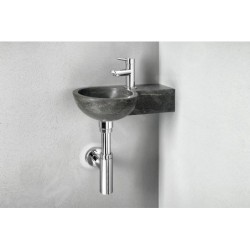 Sapho Blok - Lave-mains 400x230 mm, avec 1 trou à droite, sans trop-plein, anthracite 2401-32
