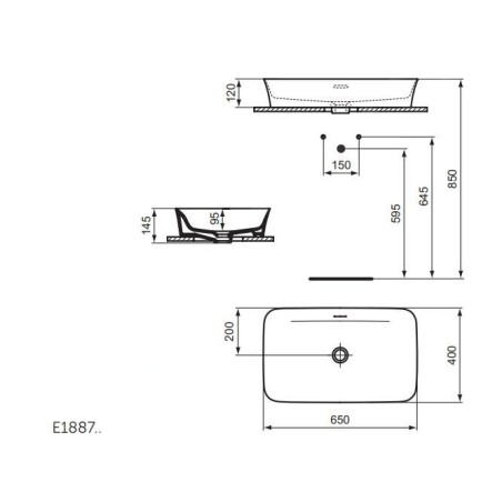 Ideal Standard Ipalyss - Vasque, 650x400 mm, avec trop-plein, blanc E188701