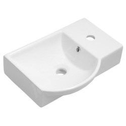 Sapho Small - Lave-mains Litos 450x320 mm, avec un trou pour mitigeur à droite, avec trop-plein, blanc 4079
