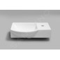 Sapho Small - Lave-mains Litos 450x320 mm, avec un trou pour mitigeur à droite, avec trop-plein, blanc 4079