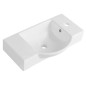 Sapho Small - Lave-mains Litos 550x320 mm, avec un trou pour mitigeur à droite, avec trop-plein, blanc 4077