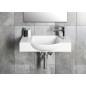 Sapho Small - Lave-mains Litos 550x320 mm, avec un trou pour mitigeur à droite, avec trop-plein, blanc 4077