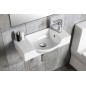 Sapho Small - Lave-mains Litos 550x320 mm, avec un trou pour mitigeur à droite, avec trop-plein, blanc 4077