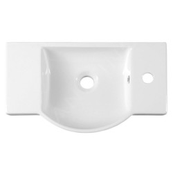Sapho Small - Lave-mains Litos 550x320 mm, avec un trou pour mitigeur à droite, avec trop-plein, blanc 4077