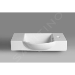 Sapho Small - Lave-mains Litos 550x320 mm, avec un trou pour mitigeur à droite, avec trop-plein, blanc 4077