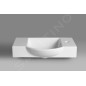 Sapho Small - Lave-mains Litos 550x320 mm, avec un trou pour mitigeur à droite, avec trop-plein, blanc 4077