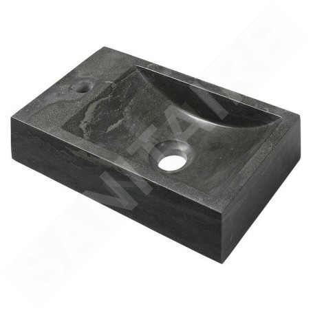 Sapho Blok - Lave-main 400x220 mm, trou pour mélangeur à gauche, sans trop-plein, anthracite 2401-38
