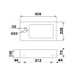 Sapho Blok - Lave-main 400x220 mm, trou pour mélangeur à gauche, sans trop-plein, anthracite 2401-38
