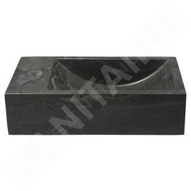 Sapho Blok - Lave-main 400x220 mm, trou pour mélangeur à gauche, sans trop-plein, anthracite 2401-38