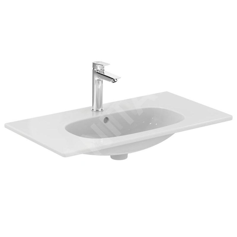 Ideal Standard Tesi - Meuble lavabo 825x450x165 mm, avec trop-plein, un trou pour robinetterie, blanc mat T3509V1