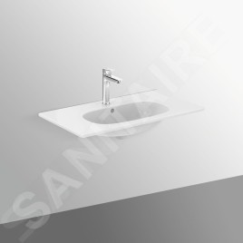 Ideal Standard Tesi - Meuble lavabo 825x450x165 mm, avec trop-plein, un trou pour robinetterie, blanc mat T3509V1