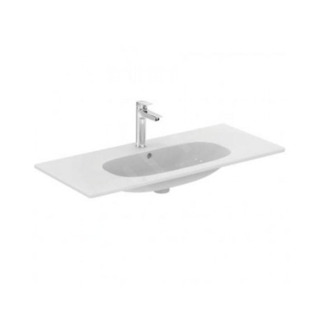Ideal Standard Tesi - Meuble lavabo 625x450x165 mm, avec trop-plein, un trou pour robinetterie, mat blanc T3508V1