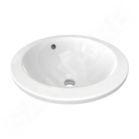 Ideal Standard Connect - Vasque encastrée, diamètre 380 mm, avec trop-plein, Ideal Plus, blanc E5051MA