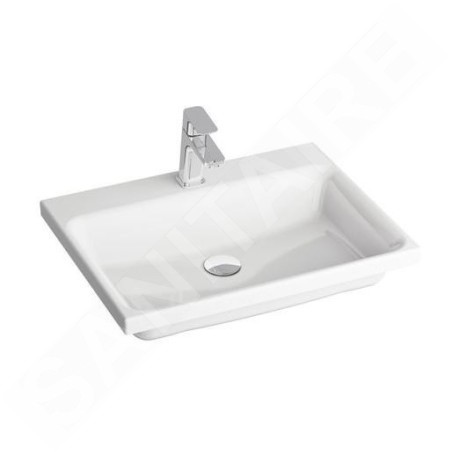 Ravak Comfort - Lavabo 600x460 mm, avec 1 point d'amorçage, blanc XJX01260001