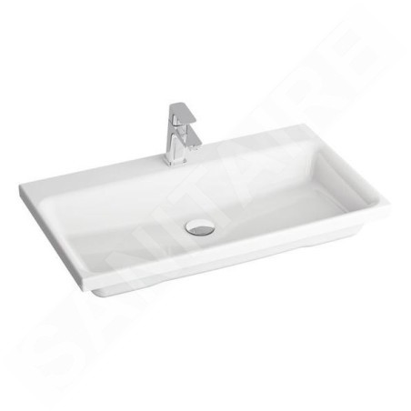 Ravak Comfort - Lavabo 800x460 mm, avec 1 point d'amorçage, blanc XJX01280001