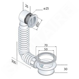 Sapho Accessoire Omp Tea - Trop-plein de lavabo, blanc/chrome 247.304.0
